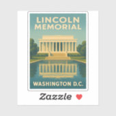 Vintage Travel Lincoln Memorial Washington DC Aufkleber (Blatt)