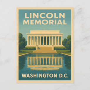 Vintage Travel Lincoln Memorial Washington DC Postkarte