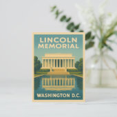 Vintage Travel Lincoln Memorial Washington DC Postkarte (Stehend Vorderseite)