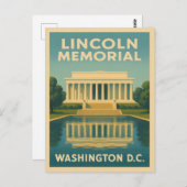 Vintage Travel Lincoln Memorial Washington DC Postkarte (Vorne/Hinten)