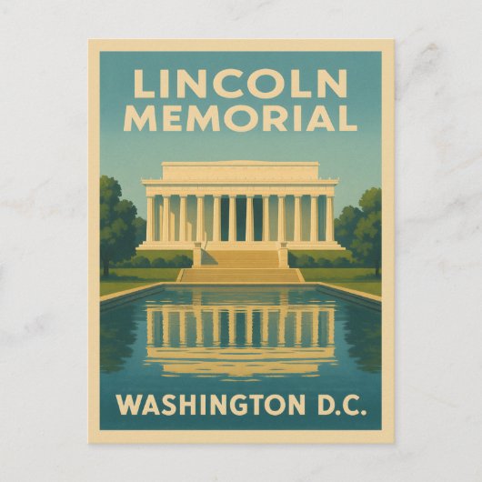 Vintage Travel Lincoln Memorial Washington DC Postkarte (Vorderseite)
