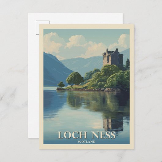 Vintage Travel Loch Ness Scotland Postkarte (Vorne/Hinten)