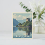 Vintage Travel Loch Ness Scotland Postkarte (Stehend Vorderseite)