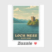 Vintage Travel Loch Ness Scotland Retro Landschaft Aufkleber (Blatt)