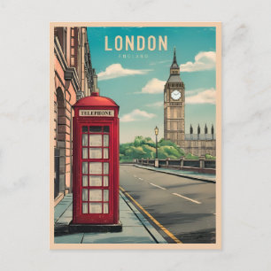 Vintage Travel London Big Ben England Retro Landsc Postkarte