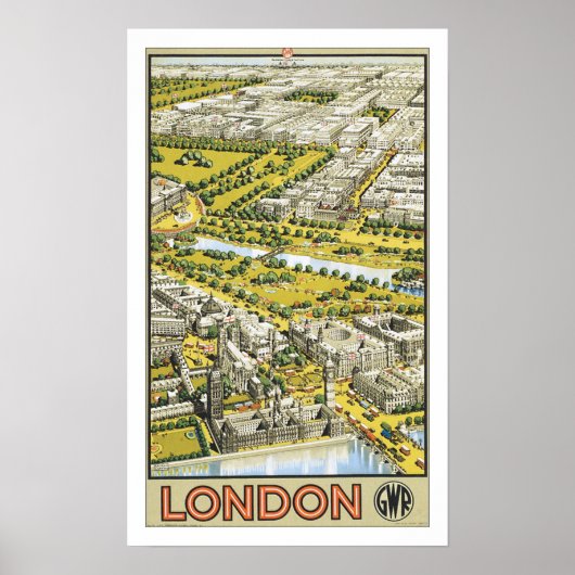 Vintage Travel London Poster (Vorne)
