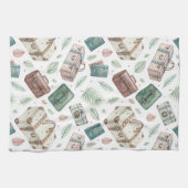 Vintage Travel Luggage Pattern (1) Geschirrtuch (Horizontal)