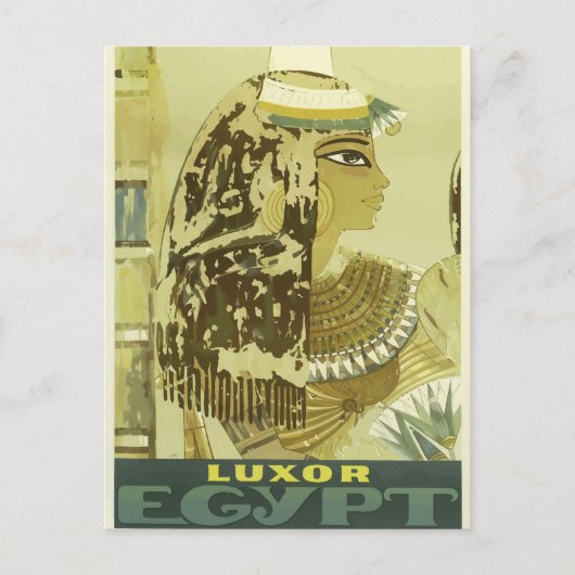 Vintage Travel Luxor Ägypten Postkarte (Vorderseite)