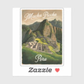 Vintage Travel Machu Picchu Peru Retro Graphic Aufkleber (Blatt)