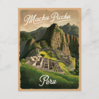 Vintage Travel Machu Picchu Peru Retro Graphic