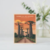 Vintage Travel Madagaskar Baobab Bäume Landschaft Postkarte (Stehend Vorderseite)