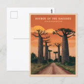 Vintage Travel Madagaskar Baobab Bäume Landschaft Postkarte (Vorne/Hinten)