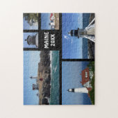 Vintage Travel Maine Lighthouses Collage Date Puzzle (Vertikal)