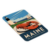 Vintage Travel Mainster Seafood Retro Landschaftli Magnet (Rechte Seite)