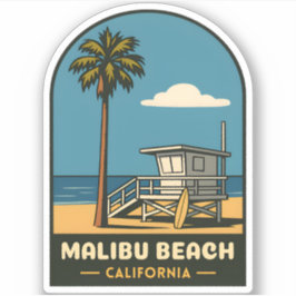 Vintage Travel Malibu Beach California Küste Retro Aufkleber