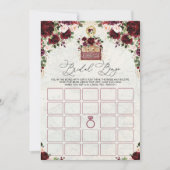 Vintage Travel Map Brautparty Bingo Game Card Einladung (Vorderseite)