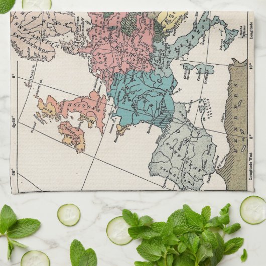 Vintage Travel Map Handtuch (Gefaltet)