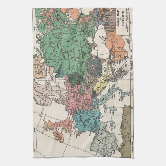 Vintage Travel Map Handtuch (Vertikal)