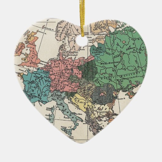 Vintage Travel Map Keramikornament (Vorne)