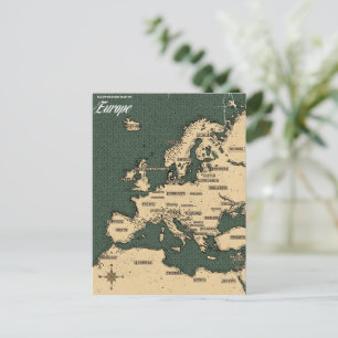 Vintage Travel Map of Europe Postkarte