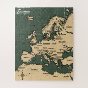 Vintage Travel Map of Europe Puzzle