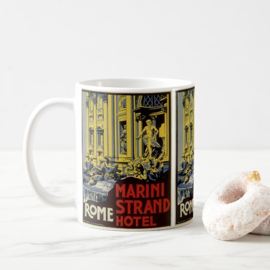 Vintage Travel, Marini Strand Hotel, Rom, Italien Kaffeetasse (Mit Donut)