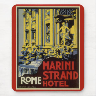 Vintage Travel, Marini Strand Hotel, Rom, Italien Mousepad