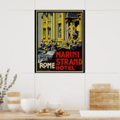 Vintage Travel, Marini Strand Hotel, Rom, Italien Poster (Küche)