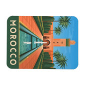 Vintage Travel Marokko Nordafrika Retro Grafik Magnet (Horizontal)