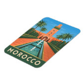 Vintage Travel Marokko Nordafrika Retro Grafik Magnet (Linke Seite)