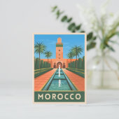 Vintage Travel Marokko Nordafrika Retro Grafik Postkarte (Stehend Vorderseite)