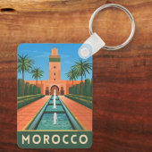 Vintage Travel Marokko Nordafrika Retro Grafik Schlüsselanhänger (Rückseite)
