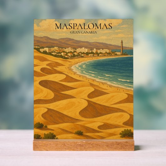 Vintage Travel Maspalomas, Gran Canaria Dunes Acrylschild (Neutral)