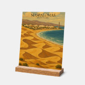 Vintage Travel Maspalomas, Gran Canaria Dunes Acrylschild (Winkel)