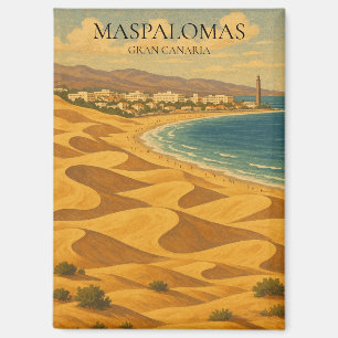 Vintage Travel Maspalomas, Gran Canaria Dunes Magnet