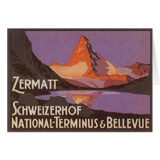 Vintage Travel, Matterhorn Berg in der Schweiz (Vorderseite (Horizontal))