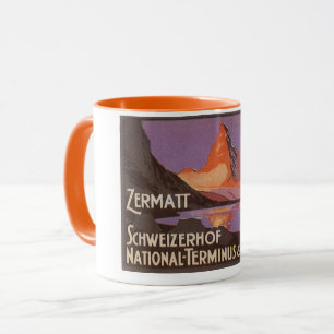Vintage Travel, Matterhorn Berg in der Schweiz Tasse