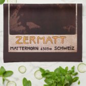 Vintage Travel, Matterhorn Mountain, Schweiz Geschirrtuch (Gefaltet)