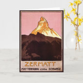 Vintage Travel, Matterhorn Mountain, Schweiz Karte (Gelbe Blume)