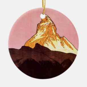 Vintage Travel, Matterhorn Mountain, Schweiz Keramik Ornament
