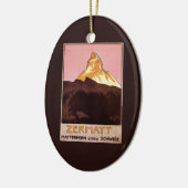 Vintage Travel, Matterhorn Mountain, Schweiz Keramikornament (Links)