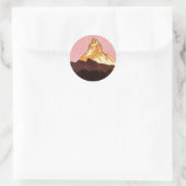 Vintage Travel, Matterhorn Mountain, Schweiz Runder Aufkleber (Tasche)