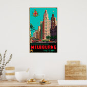 Vintage Travel - Melbourne - Australien Poster (Küche)