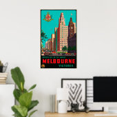 Vintage Travel - Melbourne - Australien Poster (Heimbüro)