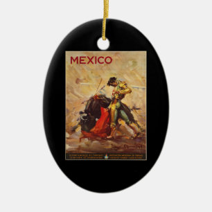 Vintage Travel Mexico Bull Kämpfen Matador Keramikornament