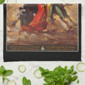 Vintage Travel Mexico Bull Kämpfen Matador Küchentuch (Gefaltet)