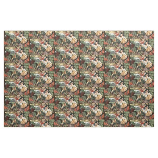 Vintage Travel Mexiko anpassbare Gewebe Stoff (Fat Quarter (45,7 x 55,9 cm))