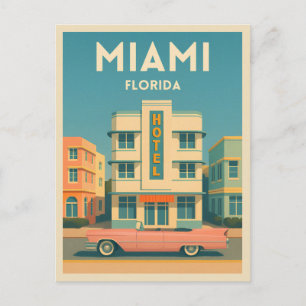Vintage Travel Miami Art Deco District Postkarte