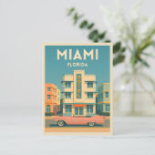 Vintage Travel Miami Art Deco District Postkarte (Stehend Vorderseite)