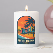 Vintage Travel Miami Beach Florida Sunset Seaside